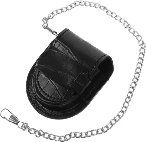 1 Set Retro Pocket Watch Waist Bag Portable Fanny Pack with Chain for Collecting Watches Items Durable PU Material Stylish Design for Practical Use