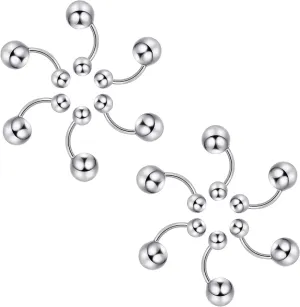 10/120 PCS Nose Studs, Silver Stainless Steel Nose Jewelry with Ball Ends Piercing Jewelry Earrings