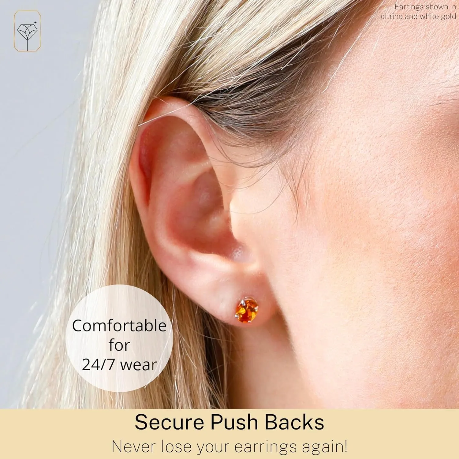 14k Gold Oval Stud Earrings for Women with Push Backs | 7x5mm Gemstone Birthstone Earrings | Real 14 Karat Gold Earrings Studs | Hypoallergenic Gemstone Stud Earrings for Women by MAX   STONE