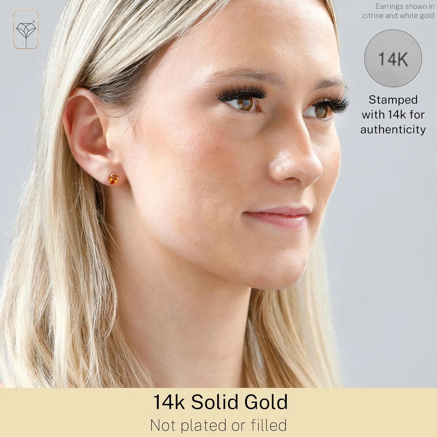 14k Gold Oval Stud Earrings for Women with Push Backs | 7x5mm Gemstone Birthstone Earrings | Real 14 Karat Gold Earrings Studs | Hypoallergenic Gemstone Stud Earrings for Women by MAX   STONE