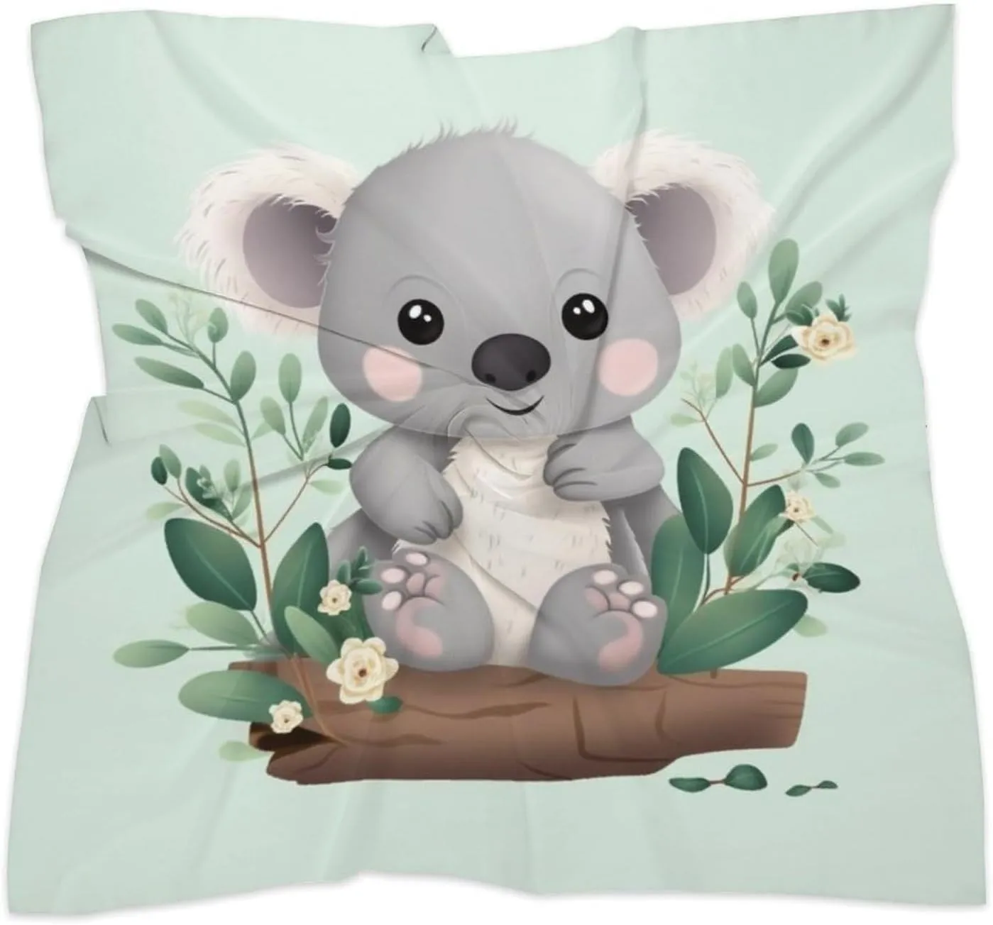 18" Silk Scarf Lightweight Satin Koala Head Scarf Fashion Neck Head Scarves Headband Silk Scarves for Women Men Boho Hair Wrap Kerchief Hair Bandanas Square Neckerchief