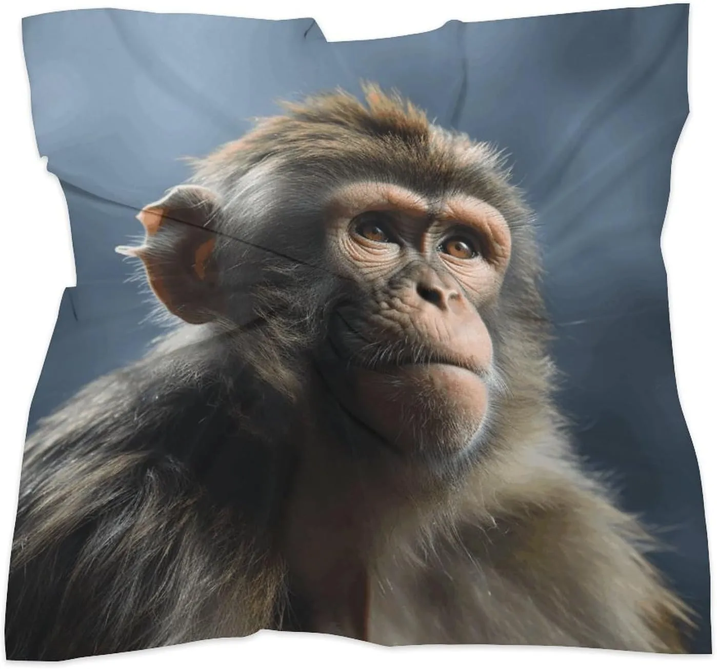 18" Silk Scarf Lightweight Satin Monkey Head Scarf Fashion Neck Head Scarves Headband Silk Scarves for Women Men Boho Hair Wrap Kerchief Hair Bandanas Square Neckerchief