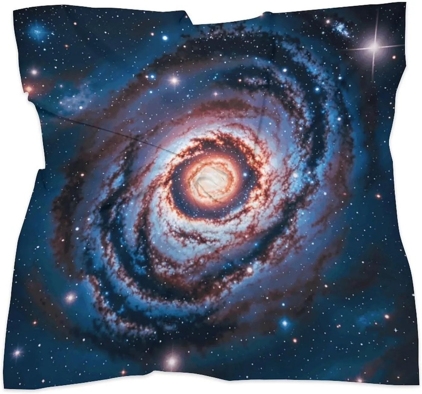 18" Silk Scarf Lightweight Satin Planet Stars And Galaxy Head Scarf Fashion Neck Head Scarves Headband Silk Scarves for Women Men Boho Hair Wrap Kerchief Hair Bandanas Square Neckerchief