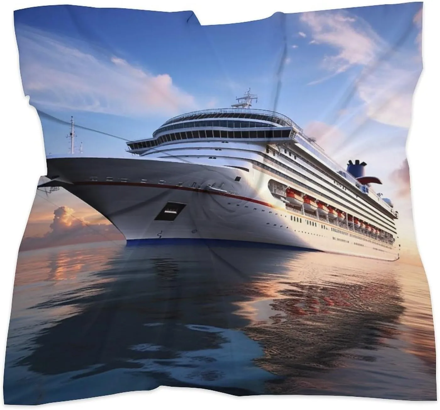 18" Silk Scarf Lightweight Satin Sea Ship Head Scarf Fashion Neck Head Scarves Headband Silk Scarves for Women Men Boho Hair Wrap Kerchief Hair Bandanas Square Neckerchief