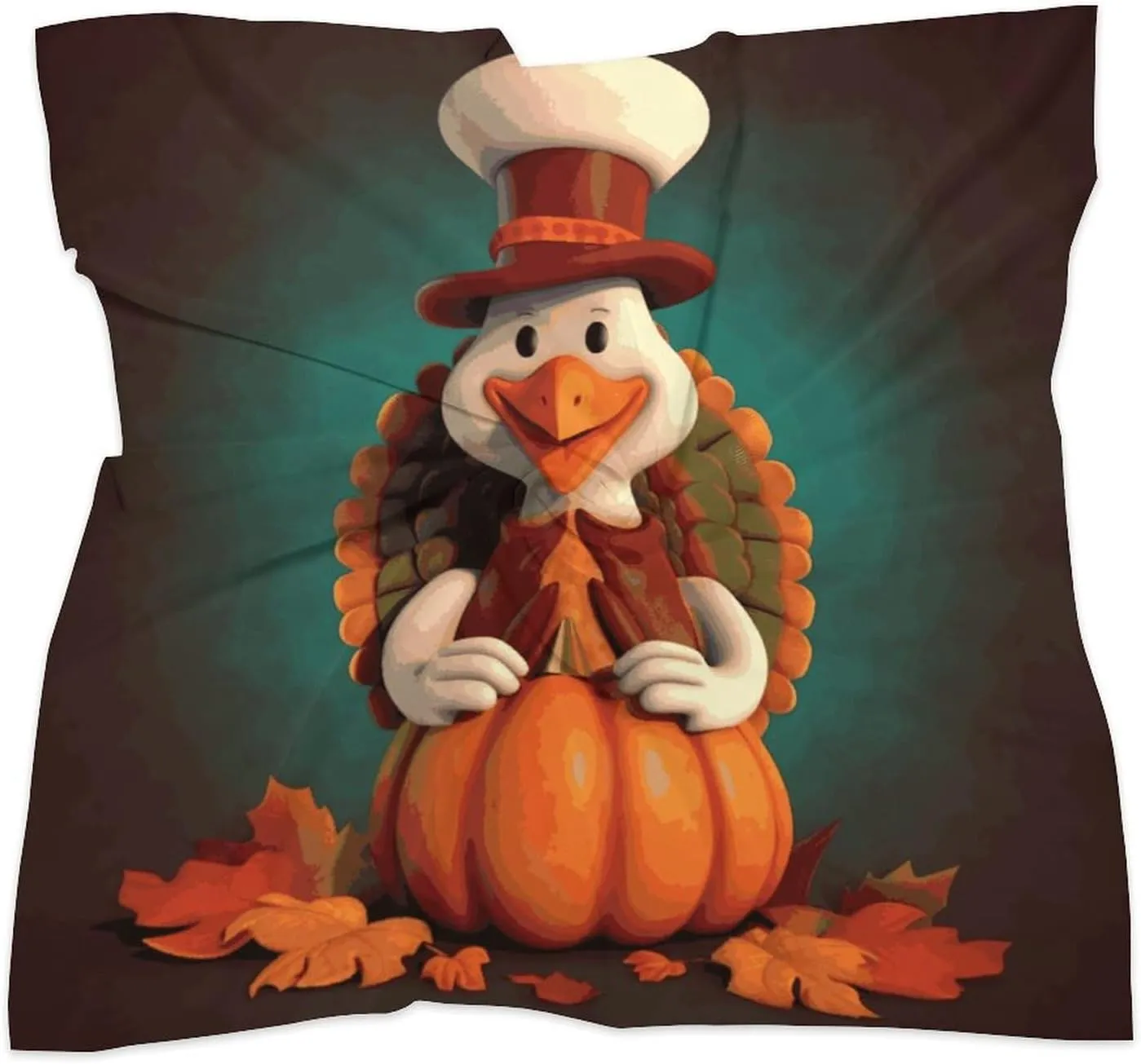 18" Silk Scarf Lightweight Satin Thanksgiving Turkey Head Scarf Fashion Neck Head Scarves Headband Silk Scarves for Women Men Boho Hair Wrap Kerchief Hair Bandanas Square Neckerchief