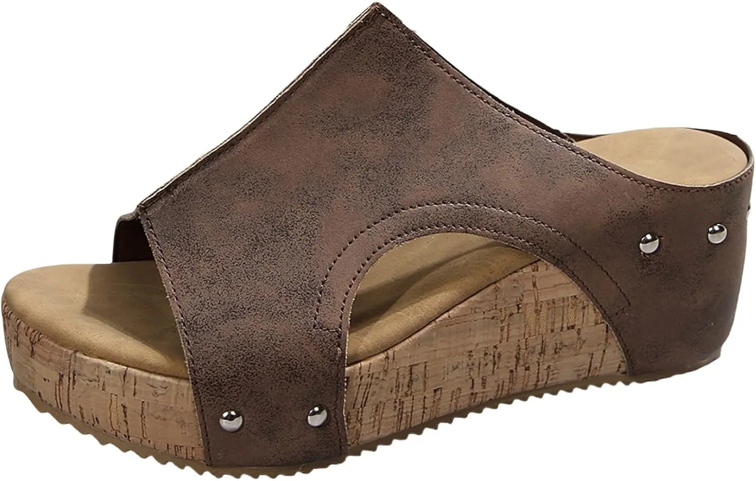 2025 Summer Sandals for Women,Women's Orthopedic Arch Support Wedge & Platform Chunky Heels, Beach Dressy Casual Walking Shoes,Slip On Sandals,Comfortable Wide Width Walking Dress Shoes