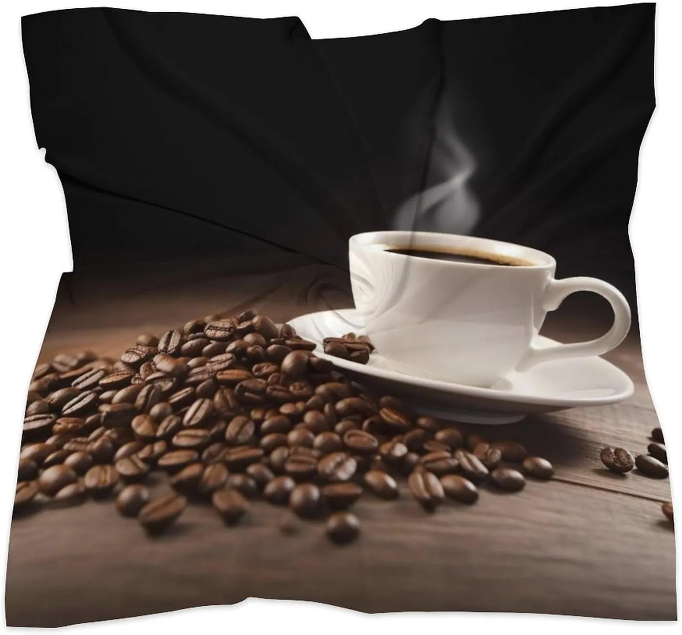 25" Silk Scarf Lightweight Satin Coffee Cup Coffee Beans Head Scarf Fashion Neck Head Scarves Headband Silk Scarves for Women Men Boho Hair Wrap Kerchief Hair Bandanas Square Neckerchief