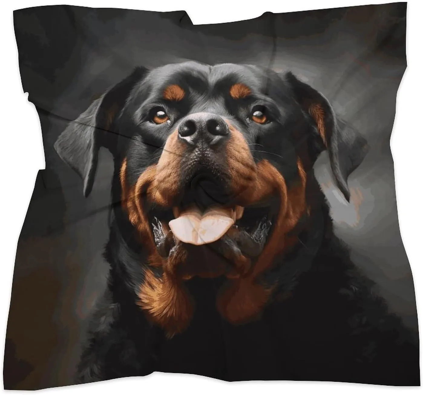 25" Silk Scarf Lightweight Satin Cool Rottweiler Dog Head Scarf Fashion Neck Head Scarves Headband Silk Scarves for Women Men Boho Hair Wrap Kerchief Hair Bandanas Square Neckerchief