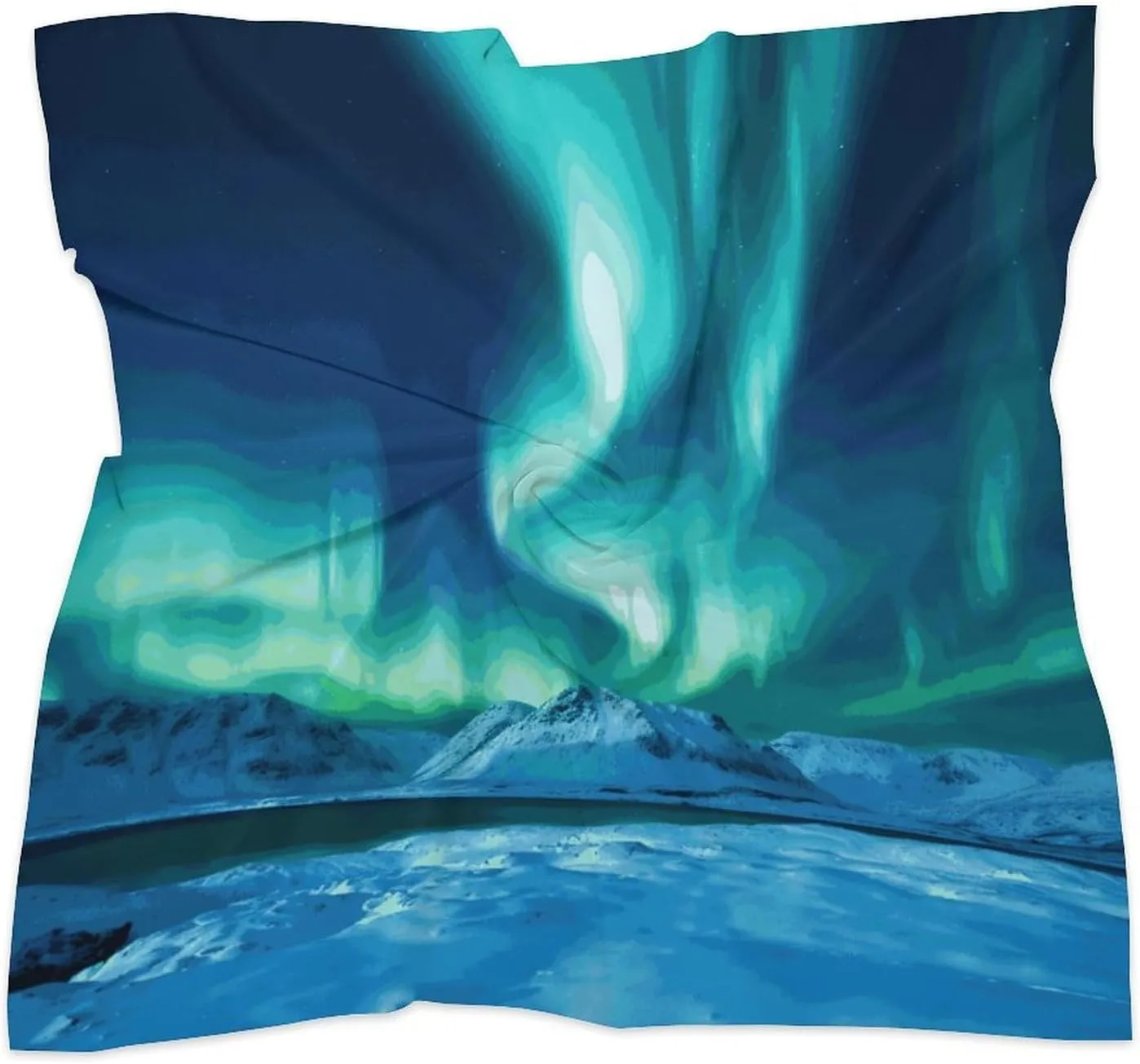 25" Silk Scarf Lightweight Satin Northern Lights Head Scarf Fashion Neck Head Scarves Headband Silk Scarves for Women Men Boho Hair Wrap Kerchief Hair Bandanas Square Neckerchief