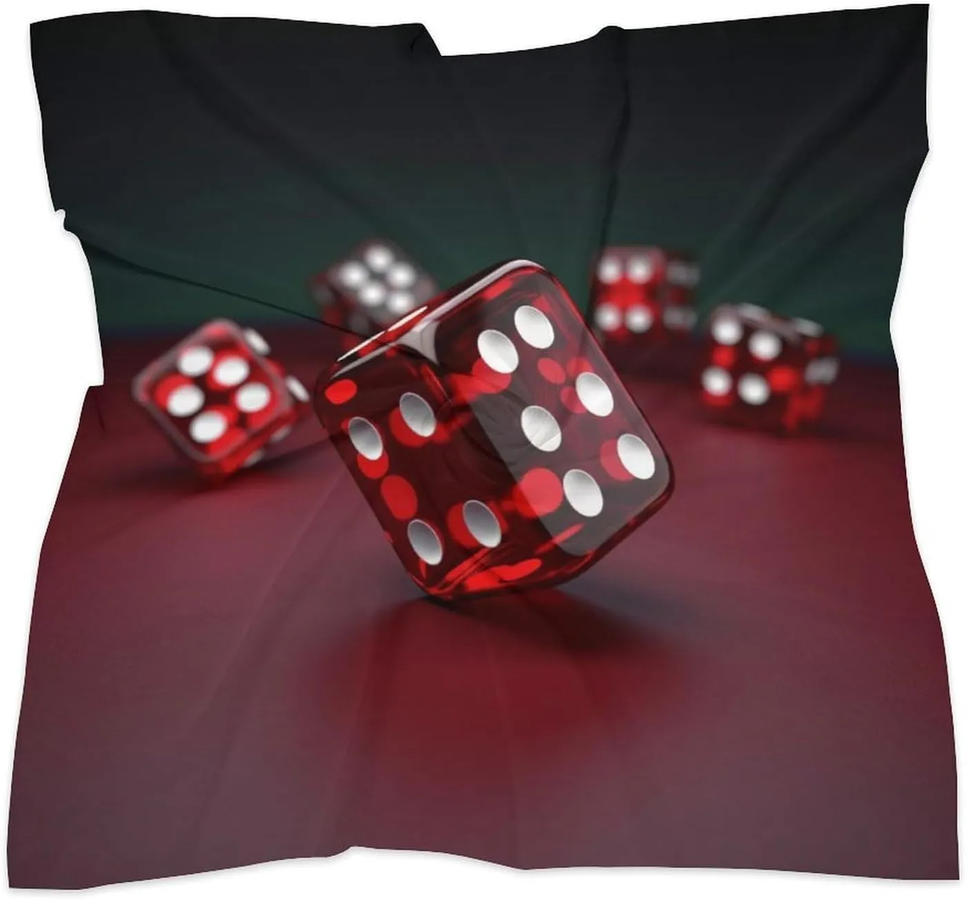 25" Silk Scarf Lightweight Satin Red Dice Head Scarf Fashion Neck Head Scarves Headband Silk Scarves for Women Men Boho Hair Wrap Kerchief Hair Bandanas Square Neckerchief
