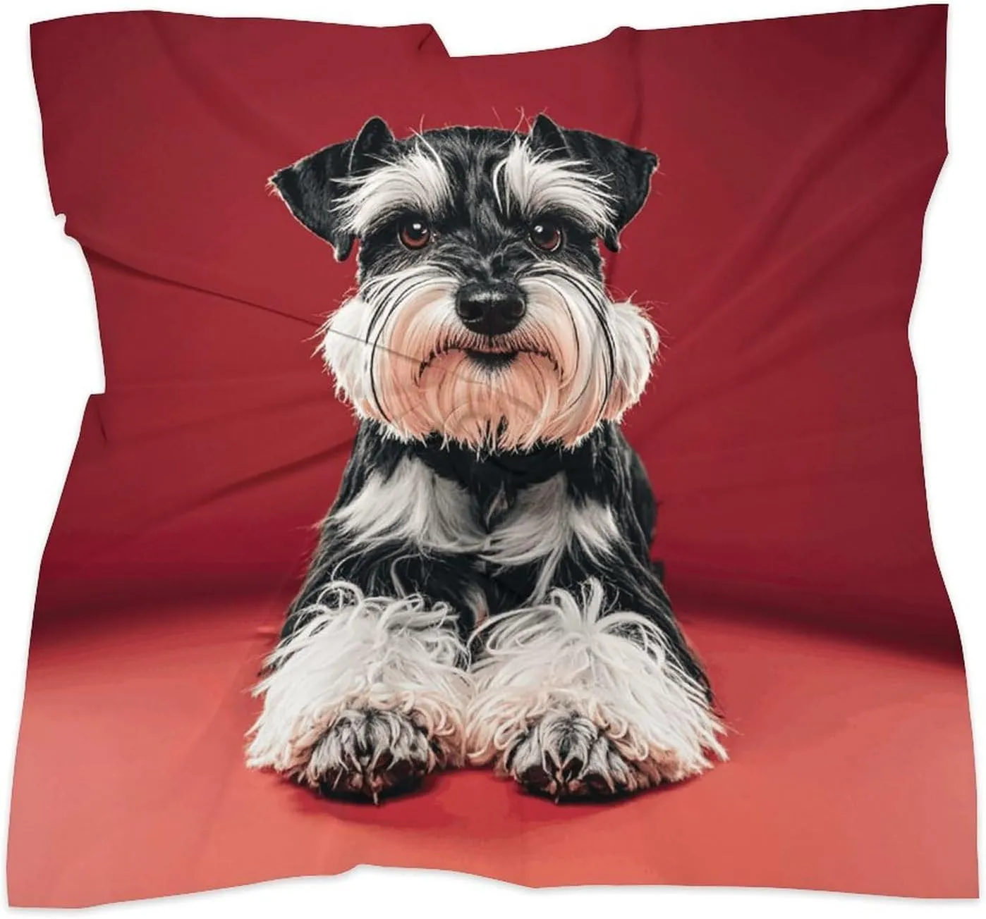 25" Silk Scarf Lightweight Satin Schnauzer Head Scarf Fashion Neck Head Scarves Headband Silk Scarves for Women Men Boho Hair Wrap Kerchief Hair Bandanas Square Neckerchief