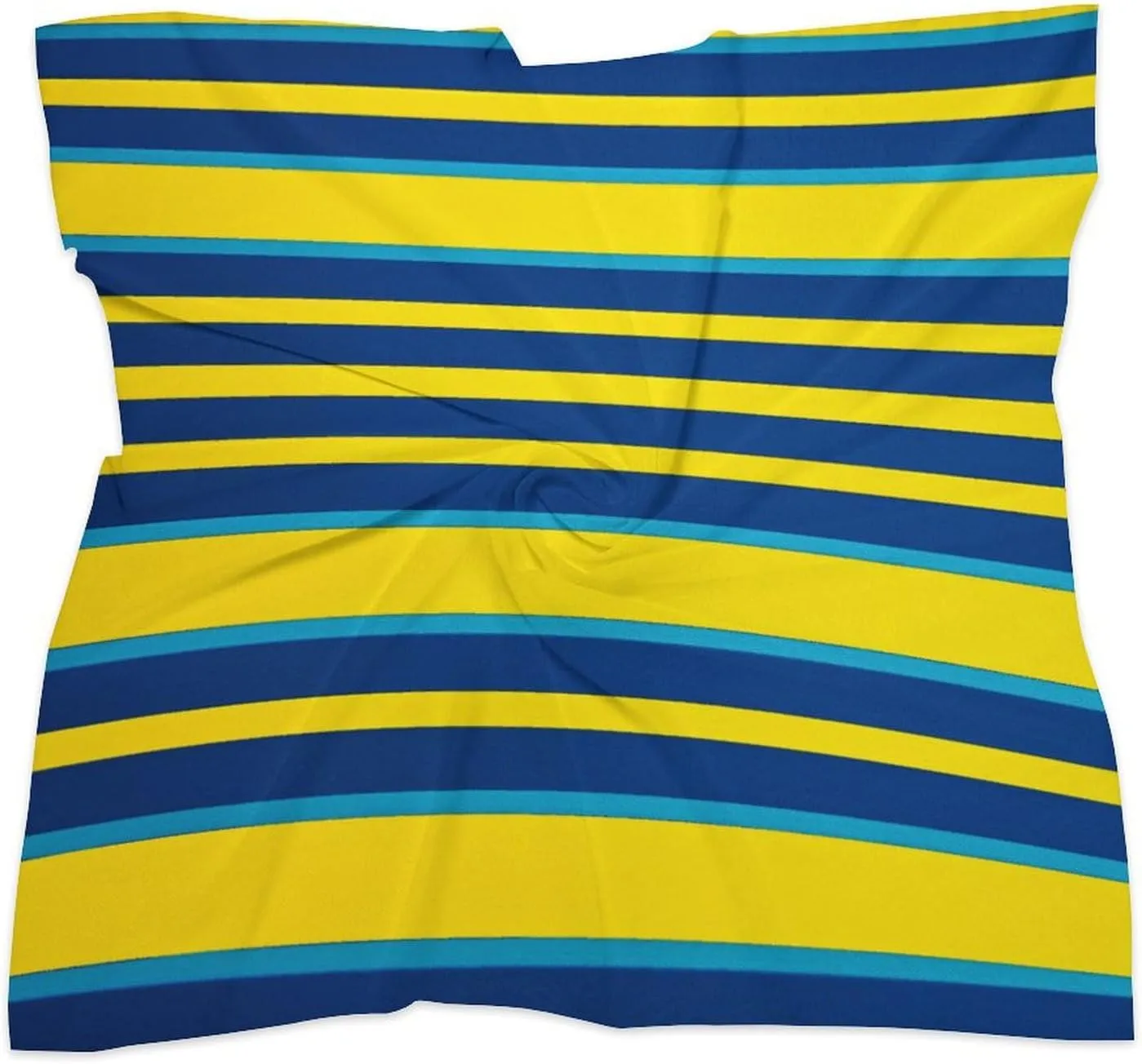 25" Silk Scarf Lightweight Satin Yellow And Blue Stripes Head Scarf Fashion Neck Head Scarves Headband Silk Scarves for Women Men Boho Hair Wrap Kerchief Hair Bandanas Square Neckerchief