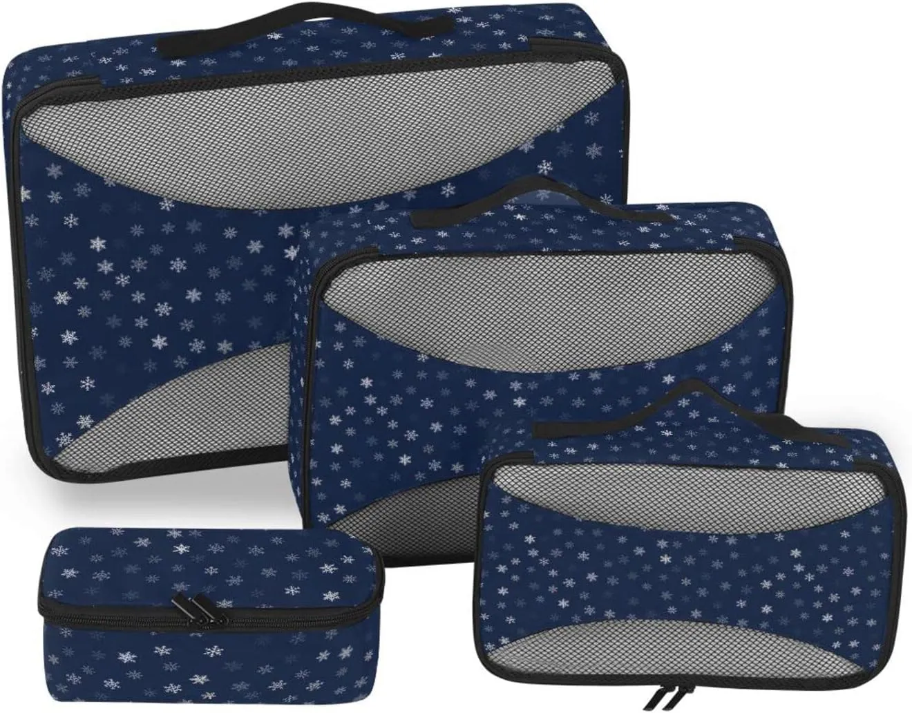 4 Pcs Travel Packing Cubes for Suitcases Raster Snowflakes Travel Packing Cubes Visible Luggage Cubes Organizers Suitcase Organizer Bags Set