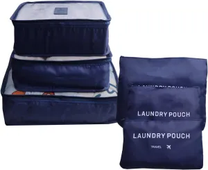6 Pack Packing Cubes - Travel Luggage Packing Organizers - Travel Essentials Luggage Organizer, Include Laundry Bag, Electronics Bag, Clothing Bag, Convenient Packing Pouches - Navy Blue