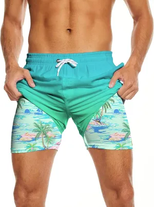 80s Shorts for Men 90s Swim Trunks Retro 80s Summer Party Shorts 90s Shorts Quick Dry Swimming Shorts with Mesh Lining