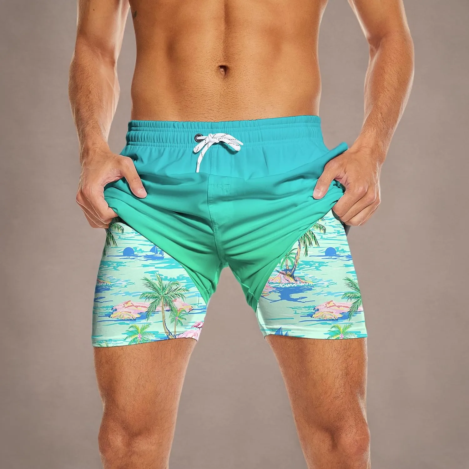 80s Shorts for Men 90s Swim Trunks Retro 80s Summer Party Shorts 90s Shorts Quick Dry Swimming Shorts with Mesh Lining