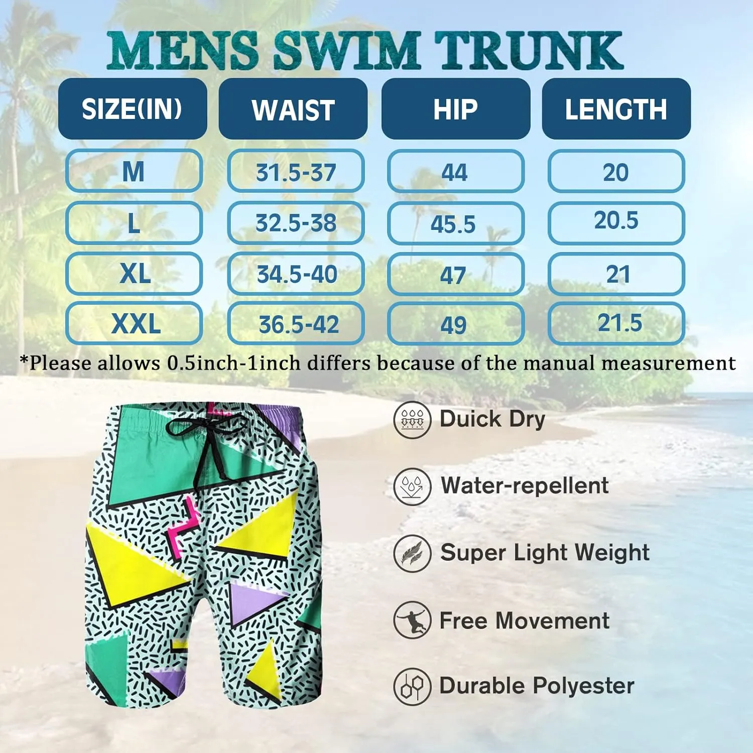 80s Shorts for Men 90s Swim Trunks Retro 80s Summer Party Shorts 90s Shorts Quick Dry Swimming Shorts with Mesh Lining