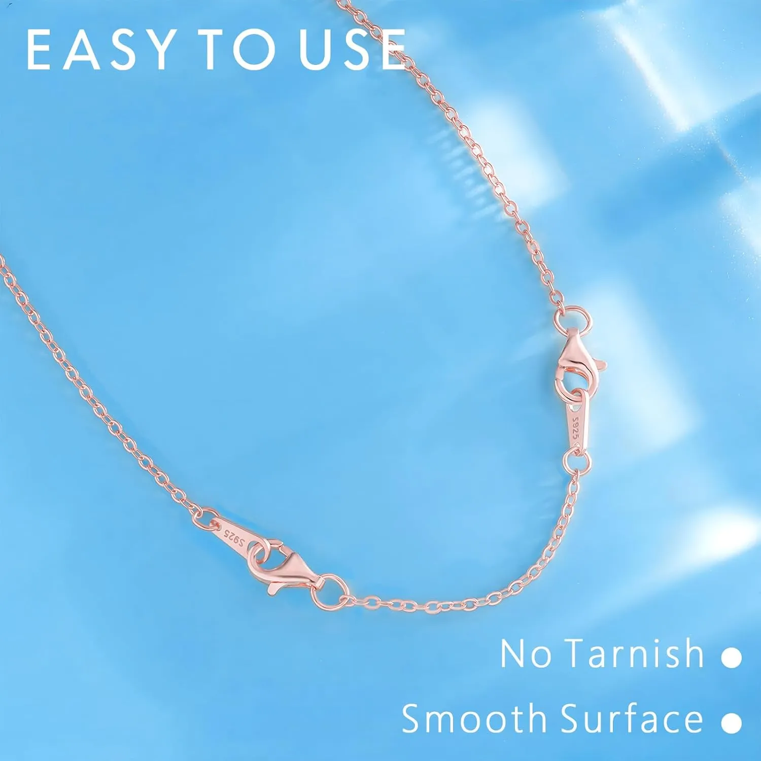 925 Sterling Silver Necklace Extender Rose Gold Necklace Extender Rose Gold Chain Extenders for Necklaces 2", 3", 4" Inches