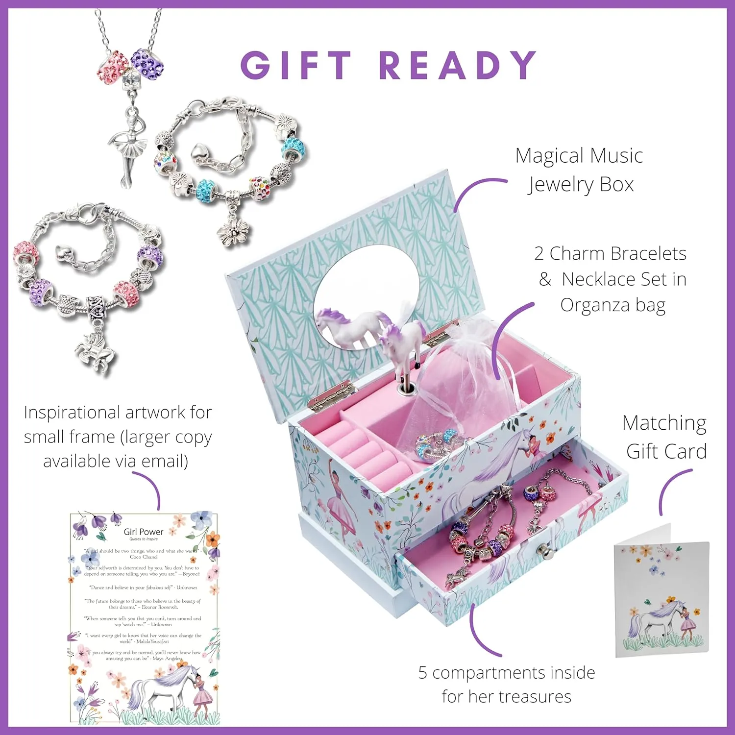 ABI   OLIE Kids Jewelry Box for Girls & Little Girls Jewelry Box - Music Box - Unicorn Toy Gifts