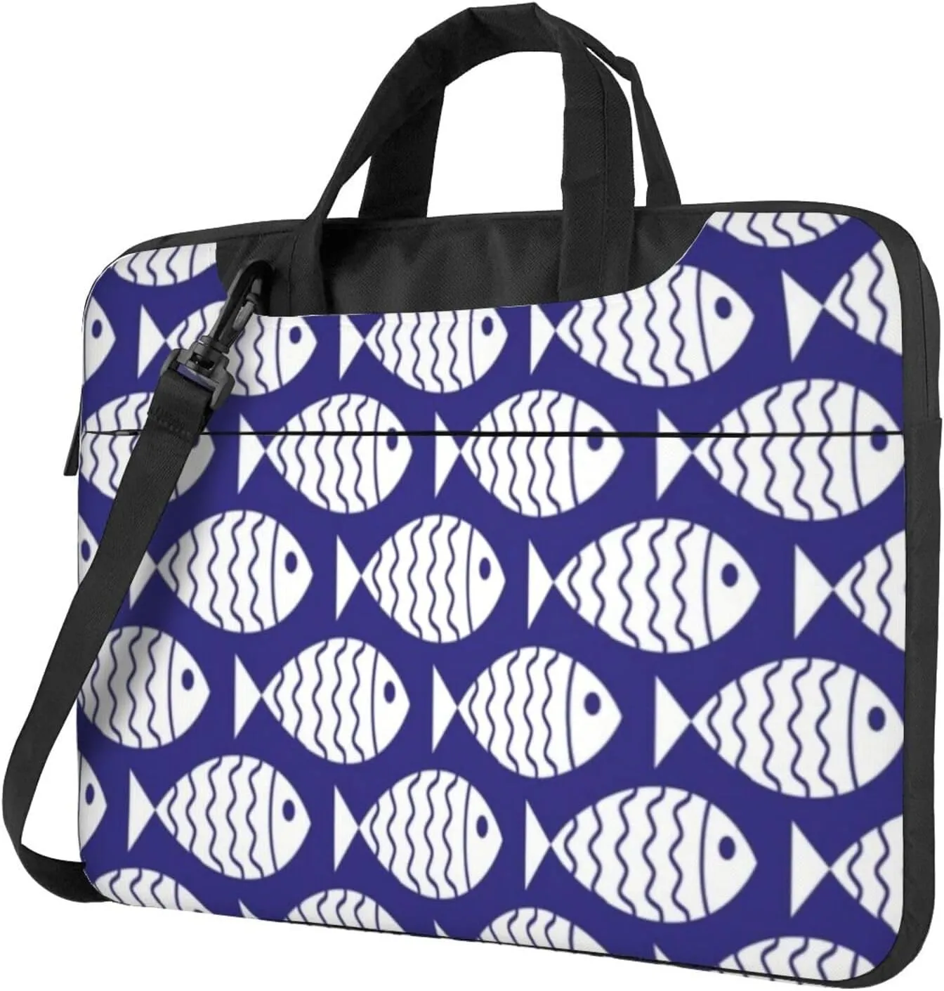 Abstract Fish Pattern Practical 13-15.6 Inch Laptop Bag For Man And Women, Computer Messenger Bag, Trendy Shoulder Strap Design