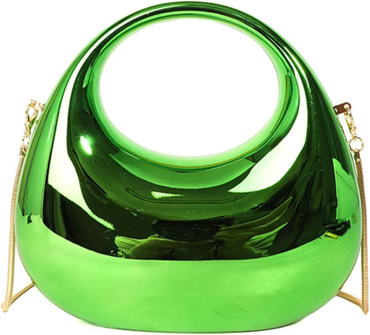 Acrylic Clutch Purse for Women Y2k Party Evening Bag Fashion Underarm Bag Round Shoulder Bag Prom Wedding Handbag