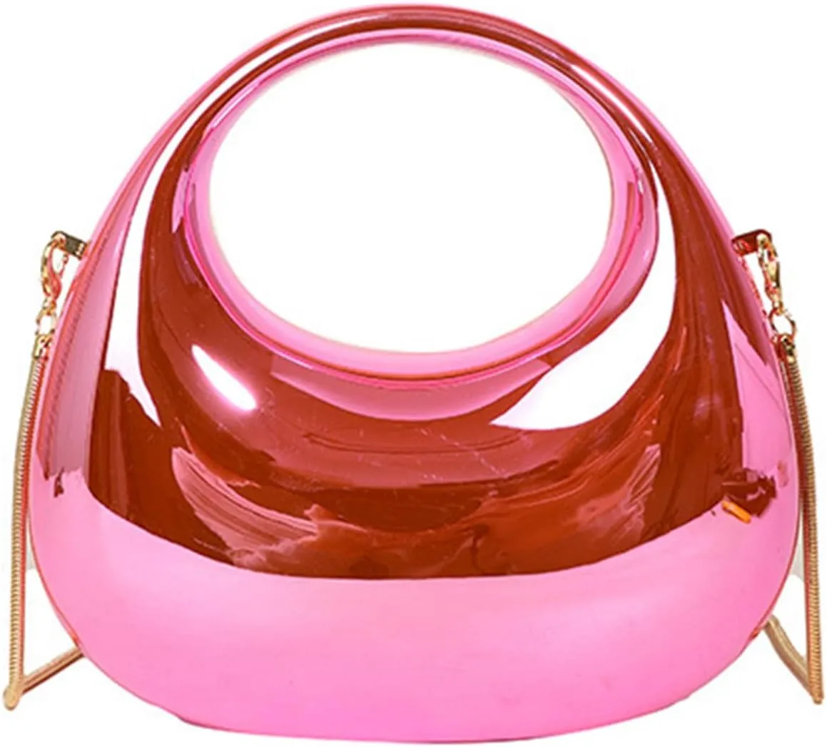 Acrylic Clutch Purse for Women Y2k Party Evening Bag Fashion Underarm Bag Round Shoulder Bag Prom Wedding Handbag