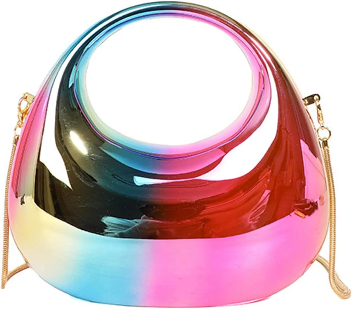 Acrylic Clutch Purse for Women Y2k Party Evening Bag Fashion Underarm Bag Round Shoulder Bag Prom Wedding Handbag