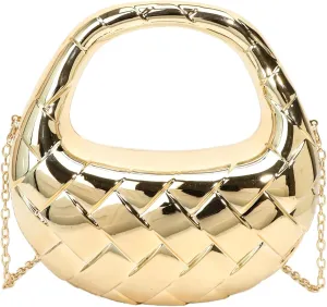 Acrylic Woven Hobos Evening Bags Women Shoulder Crossbody Purses Clutch Chic Handbag with Detachable Chain