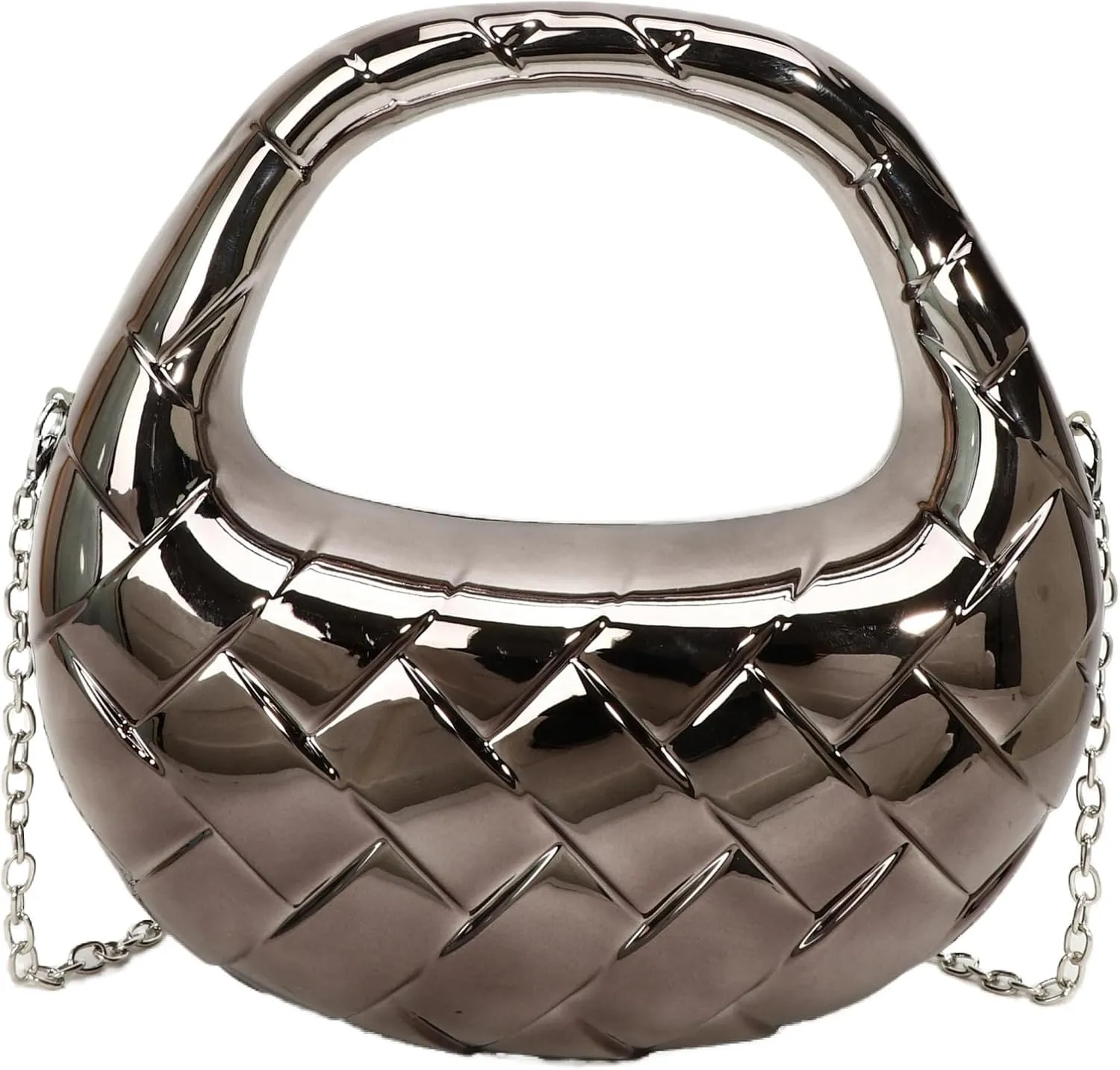 Acrylic Woven Hobos Evening Bags Women Shoulder Crossbody Purses Clutch Chic Handbag with Detachable Chain