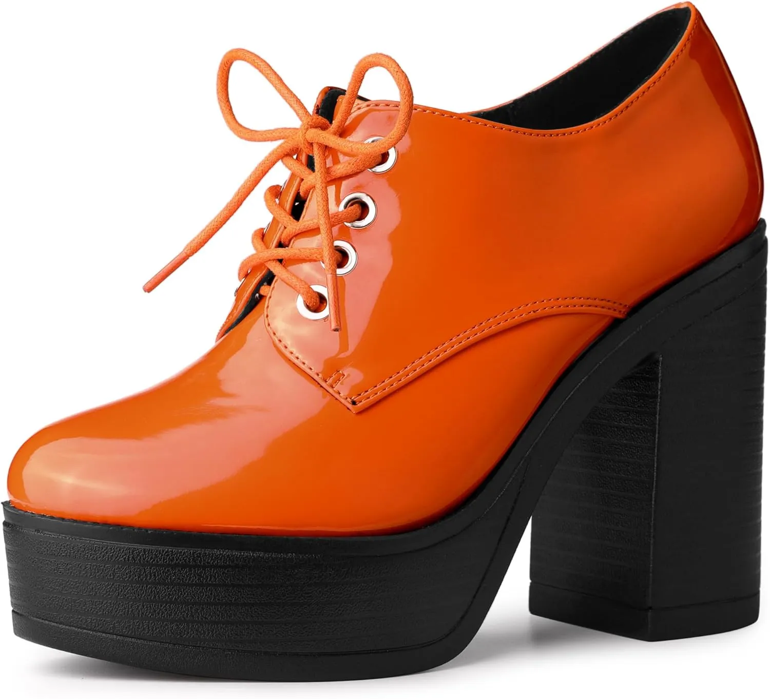 Allegra K Women's Platform Lace Up Chunky Heel Ankle Boots