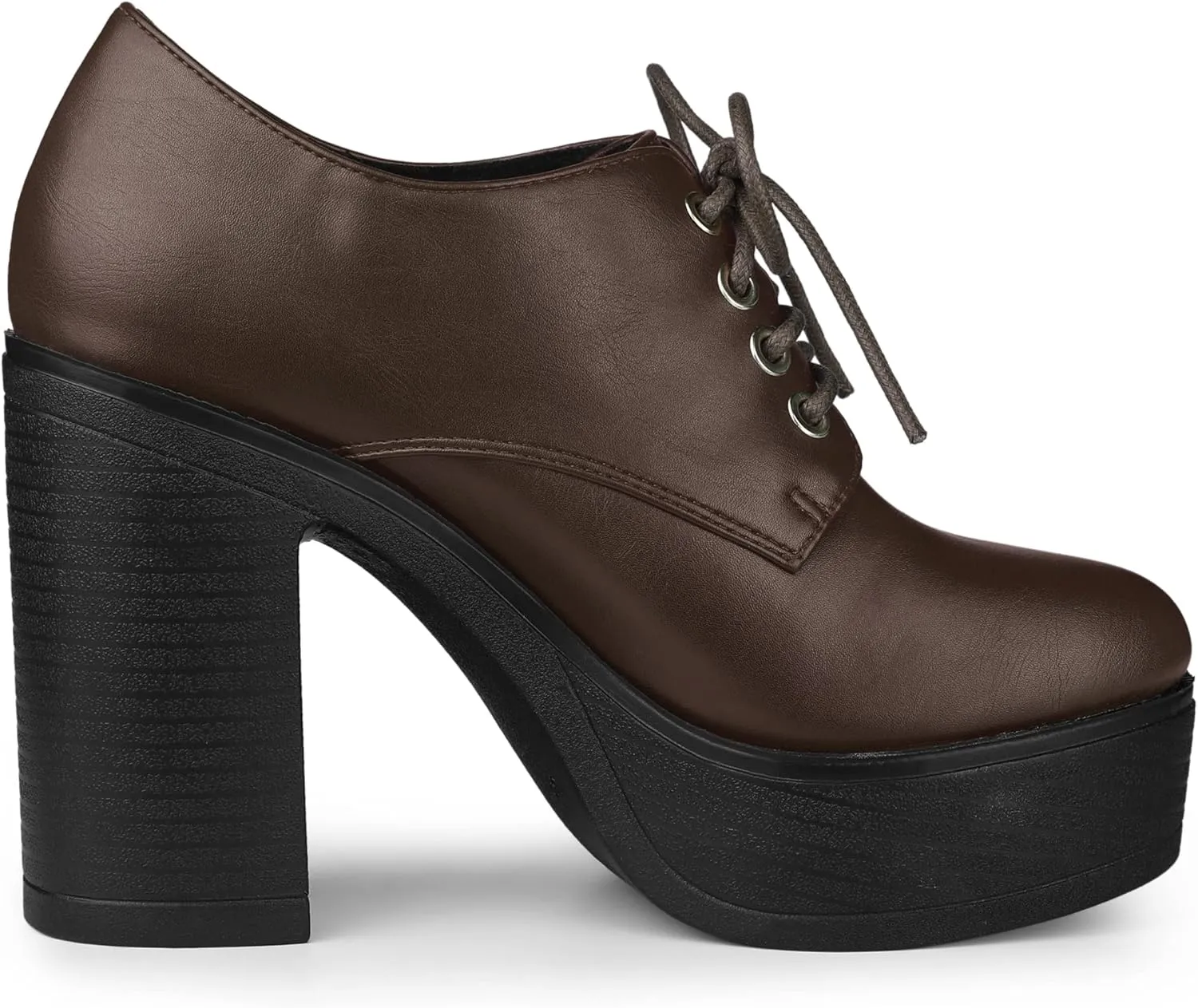 Allegra K Women's Platform Lace Up Chunky Heel Ankle Boots