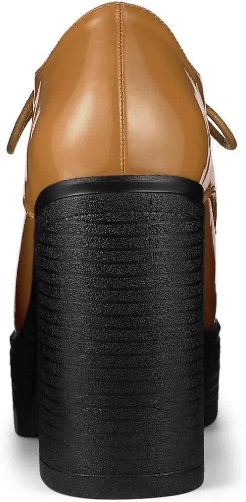Allegra K Women's Platform Lace Up Chunky Heel Ankle Boots