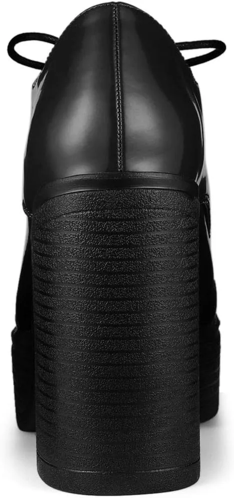 Allegra K Women's Platform Lace Up Chunky Heel Ankle Boots