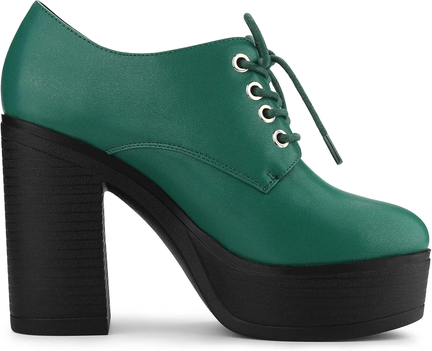 Allegra K Women's Platform Lace Up Chunky Heel Ankle Boots