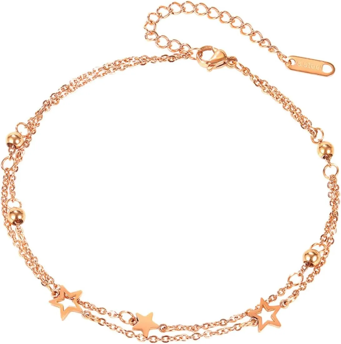 Ankle Bracelets for Women 5-pointed Star Anklet Foot Hanging Pendant Fashion Jewelry