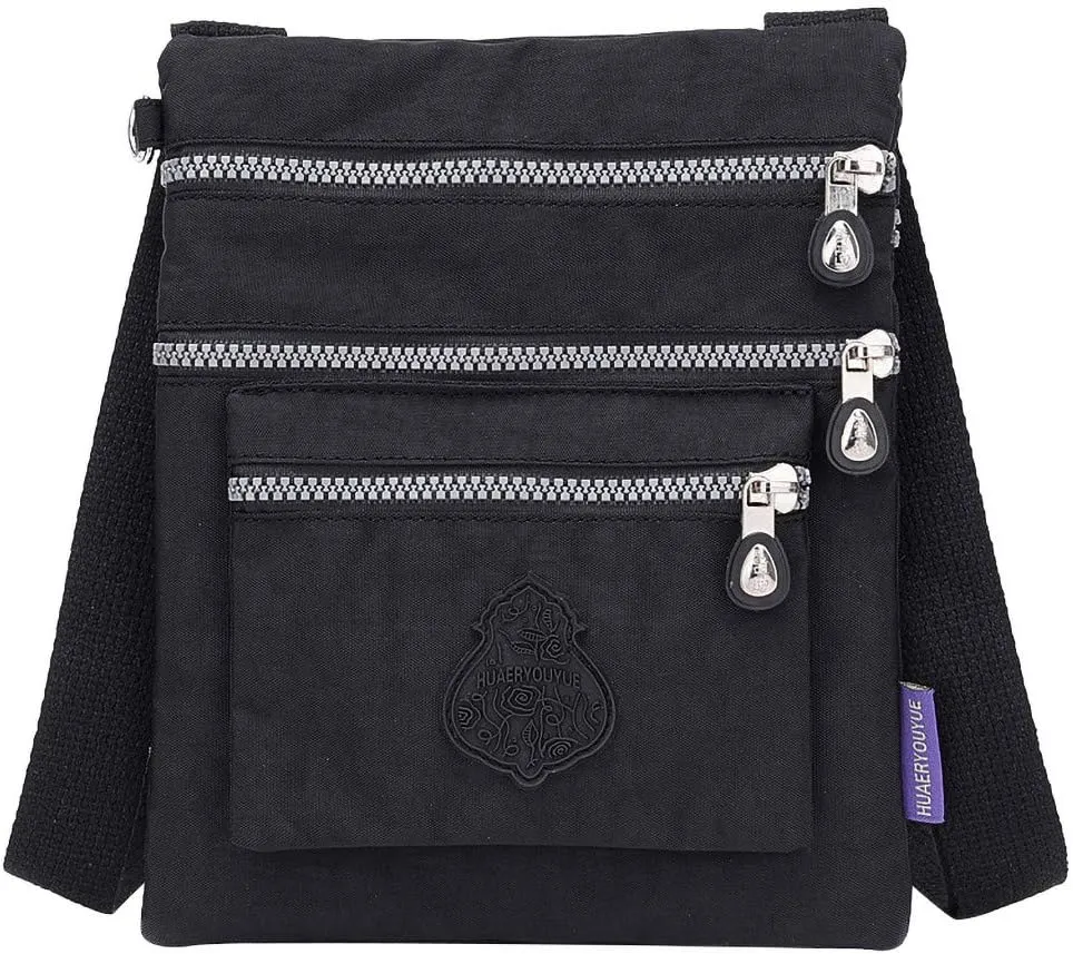Anti Theft Crossbody Bags for Women Waterproof Nylon Crossbody Bags for Woman Trendy Temperament Clutch Purse(Black)