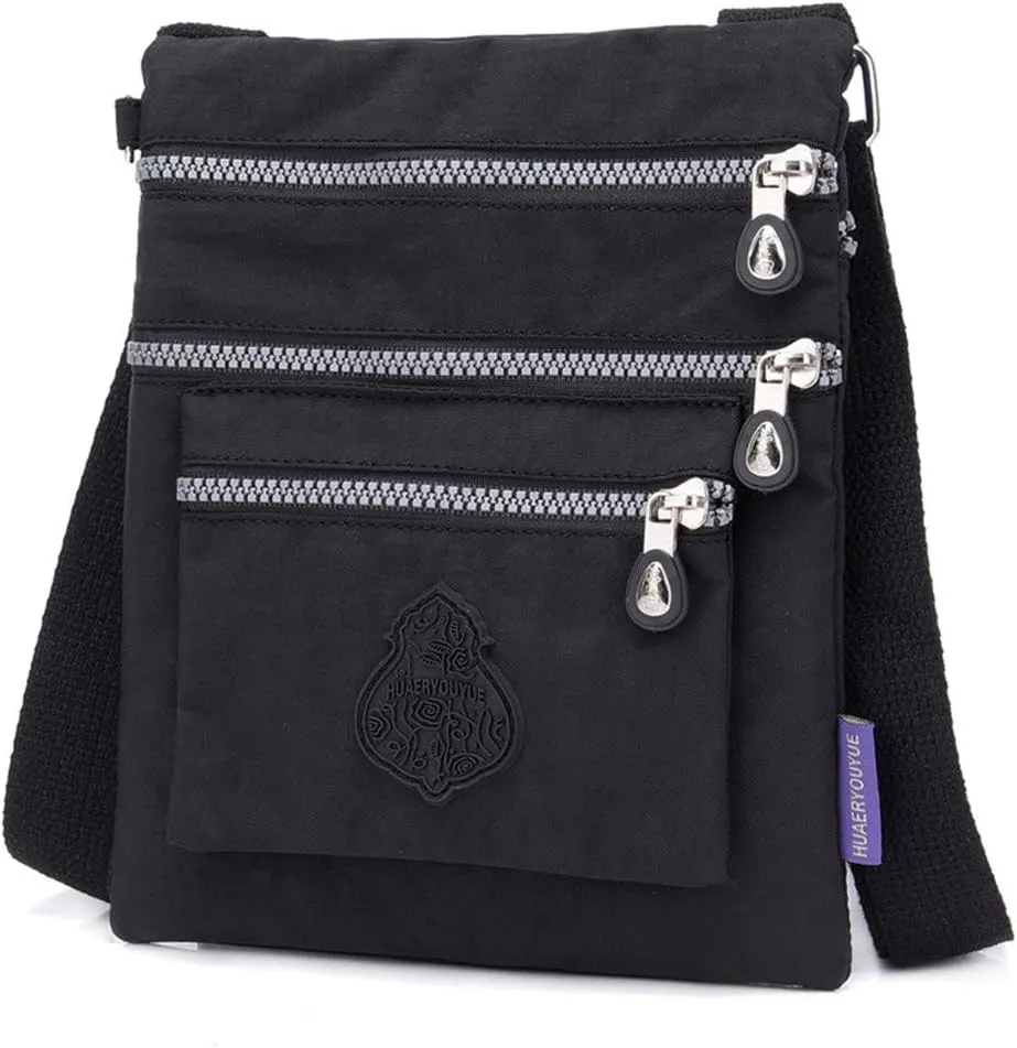Anti Theft Crossbody Bags for Women Waterproof Nylon Crossbody Bags for Woman Trendy Temperament Clutch Purse(Black)