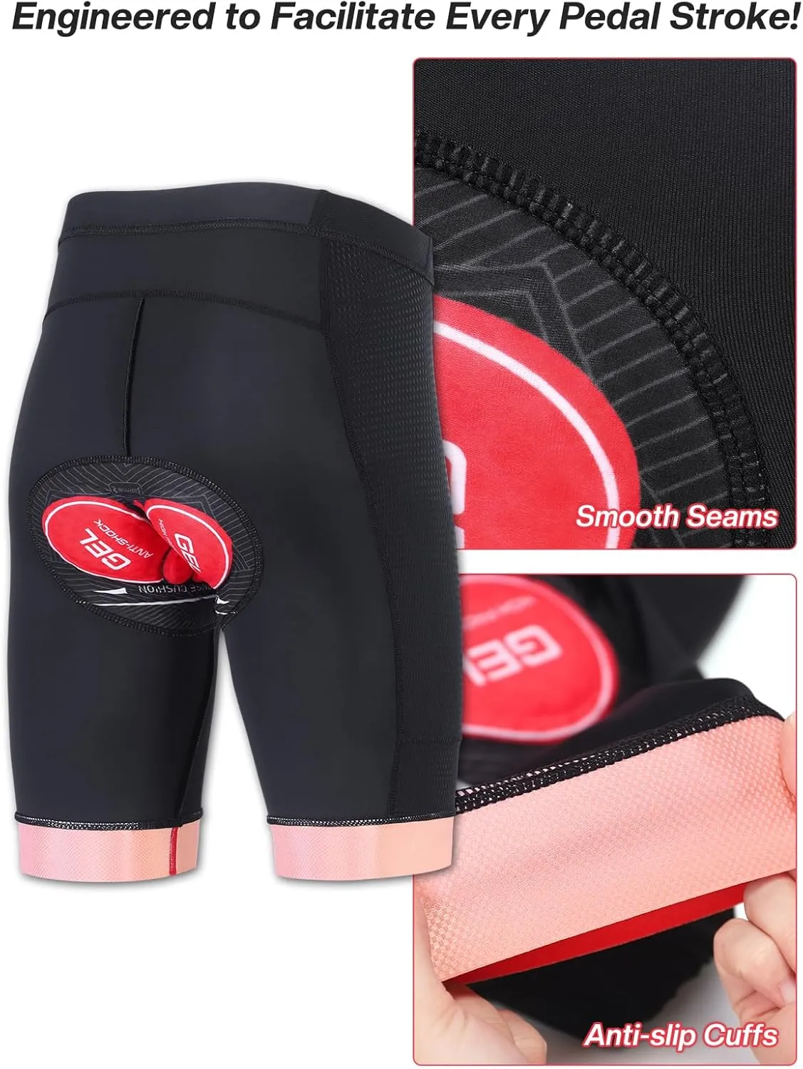 ARSUXEO 4D Padded Bike Shorts for Men Cycling Shorts with Phone Pockets Bicycle Biking Shorts