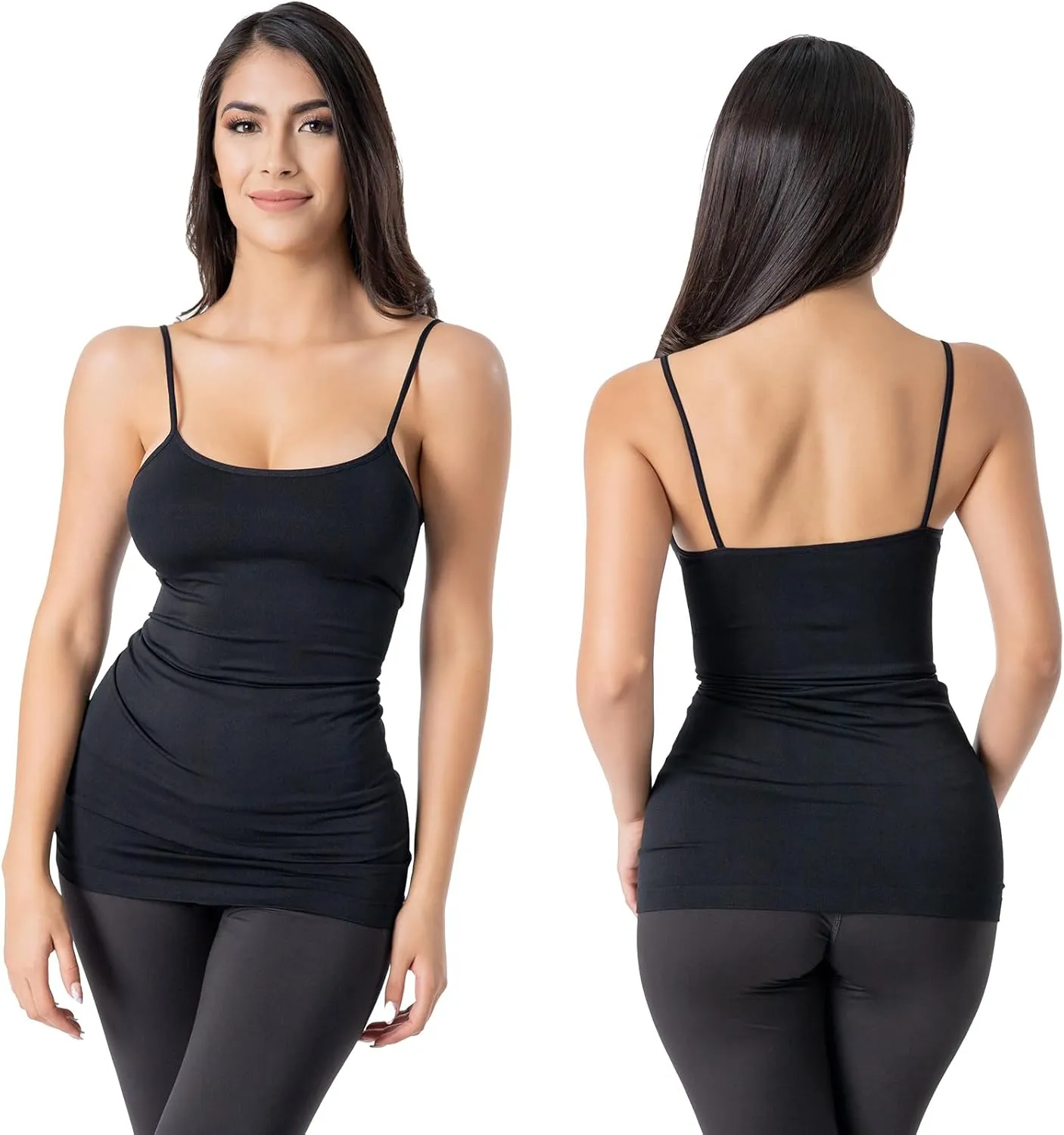 Basic Seamless Camisole - Women's Stretchy Nylon Span Tanks