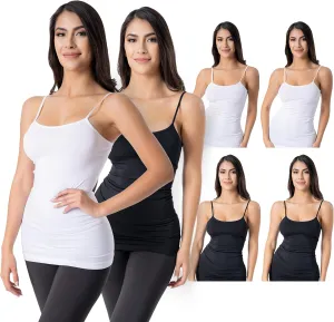 Basic Seamless Camisole - Women's Stretchy Nylon Span Tanks