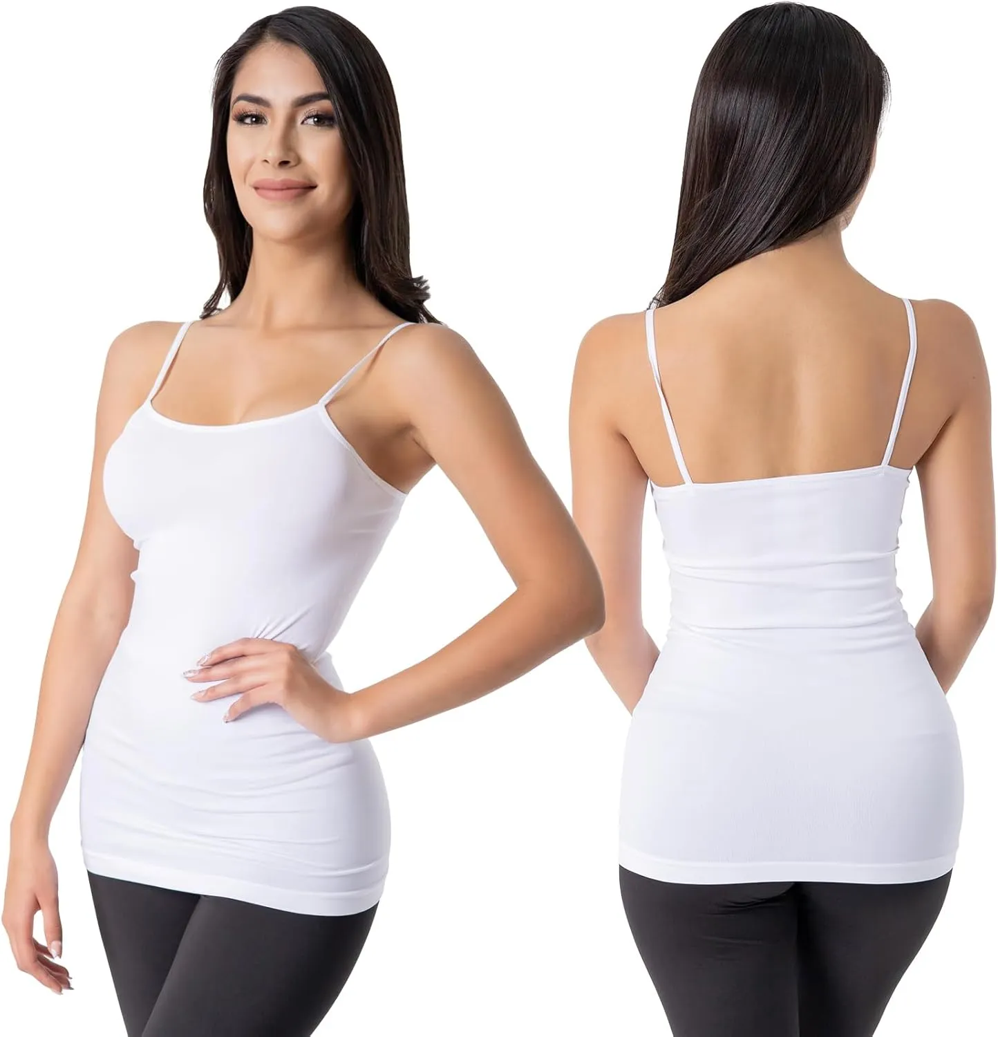 Basic Seamless Camisole - Women's Stretchy Nylon Span Tanks