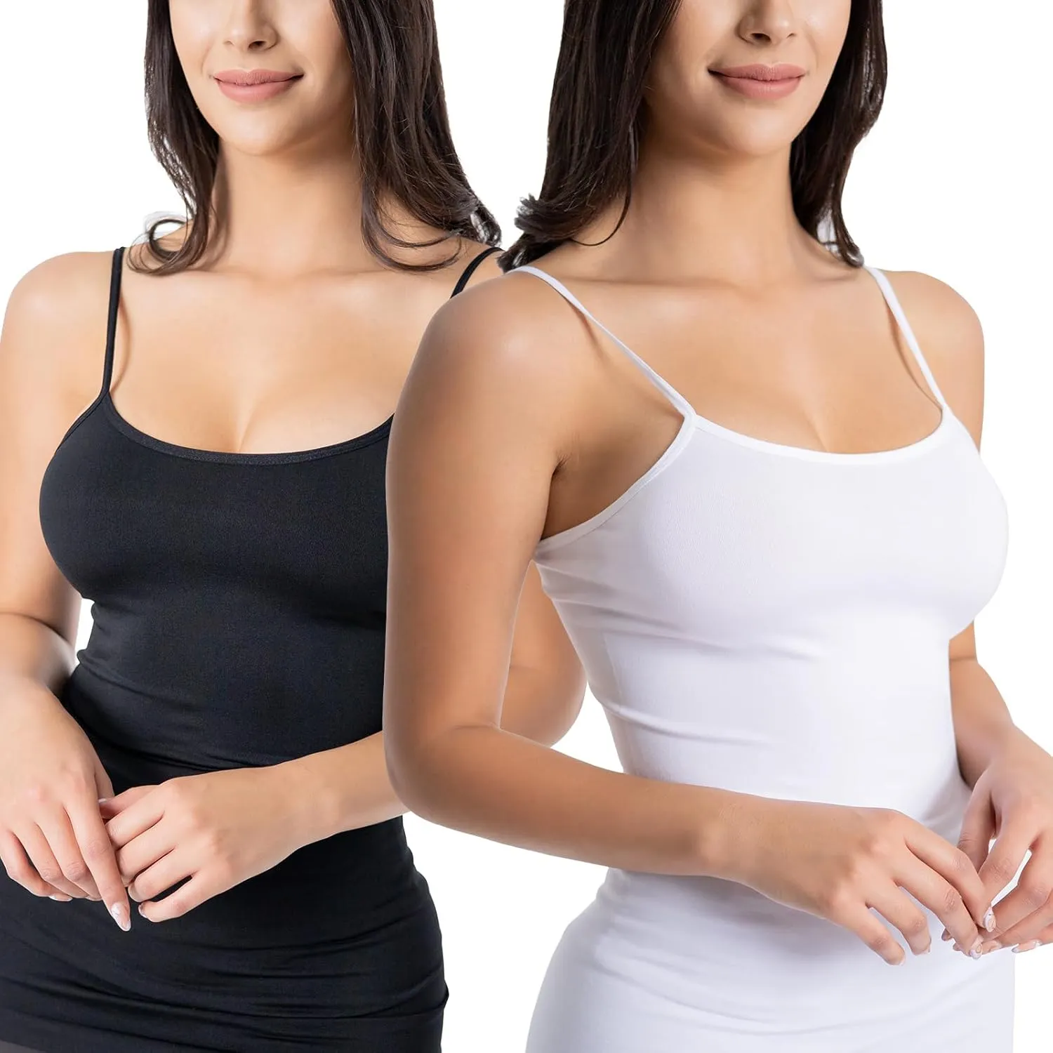 Basic Seamless Camisole - Women's Stretchy Nylon Span Tanks