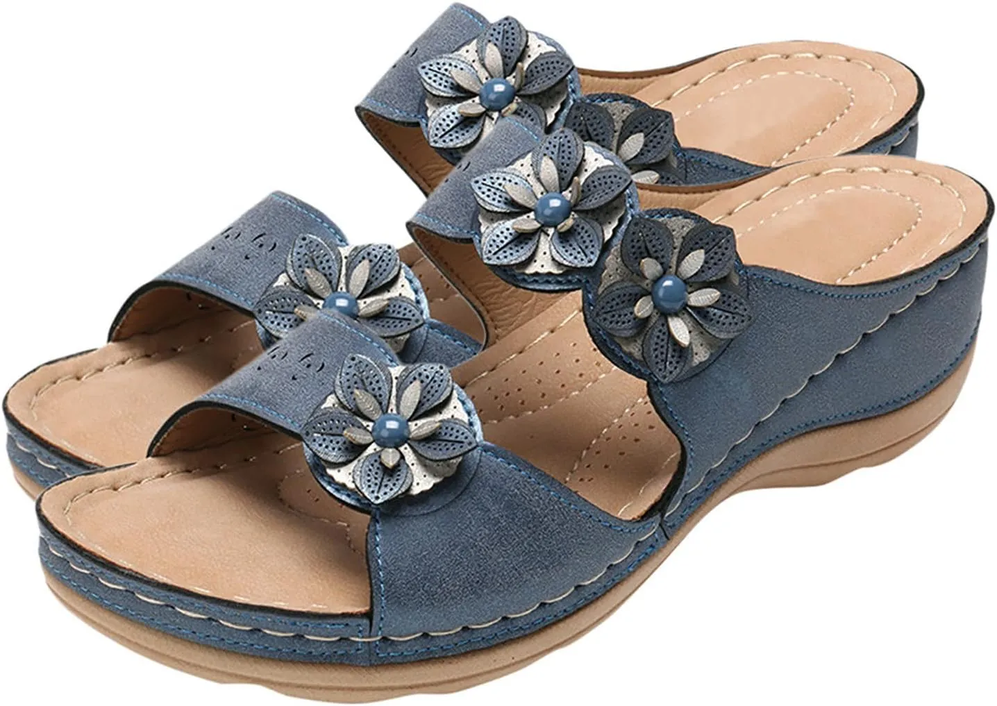 Beach Sandals for Women, Womens Sandals Orthopedic Open Toe Sandals Retro Anti Slip Comfy Breathable Shoes