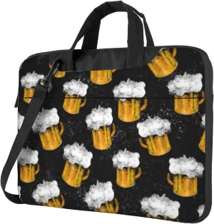 Beers Pattern Practical 13-15.6 Inch Laptop Bag For Man And Women, Computer Messenger Bag, Trendy Shoulder Strap Design