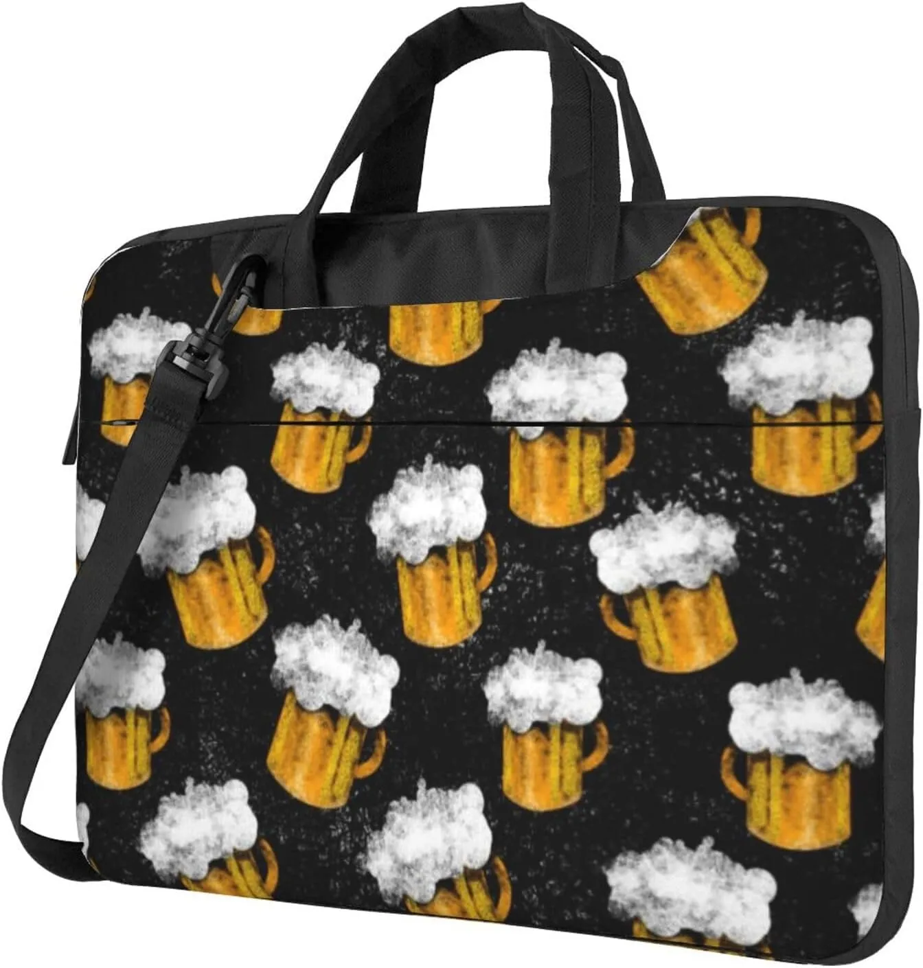 Beers Pattern Practical 13-15.6 Inch Laptop Bag For Man And Women, Computer Messenger Bag, Trendy Shoulder Strap Design