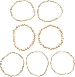 BESPORTBLE Gold Accessories for Women Stackable Bead Bracelets Boho Friendship Jewelry Stretch Bracelets Set Gold Jewelry