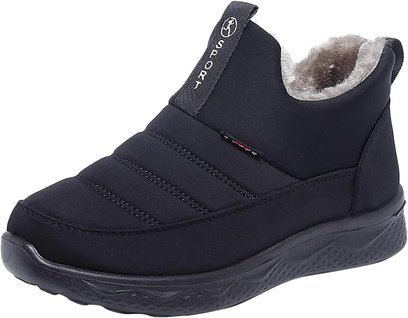 Black Winter Boots for Women Waterproof Womens Winter Snow Boots 2023 Platform Women Winter Snow Boots Padded Woman Waterproof Snow Boots Botas De Invierno Modernas Para Mujer