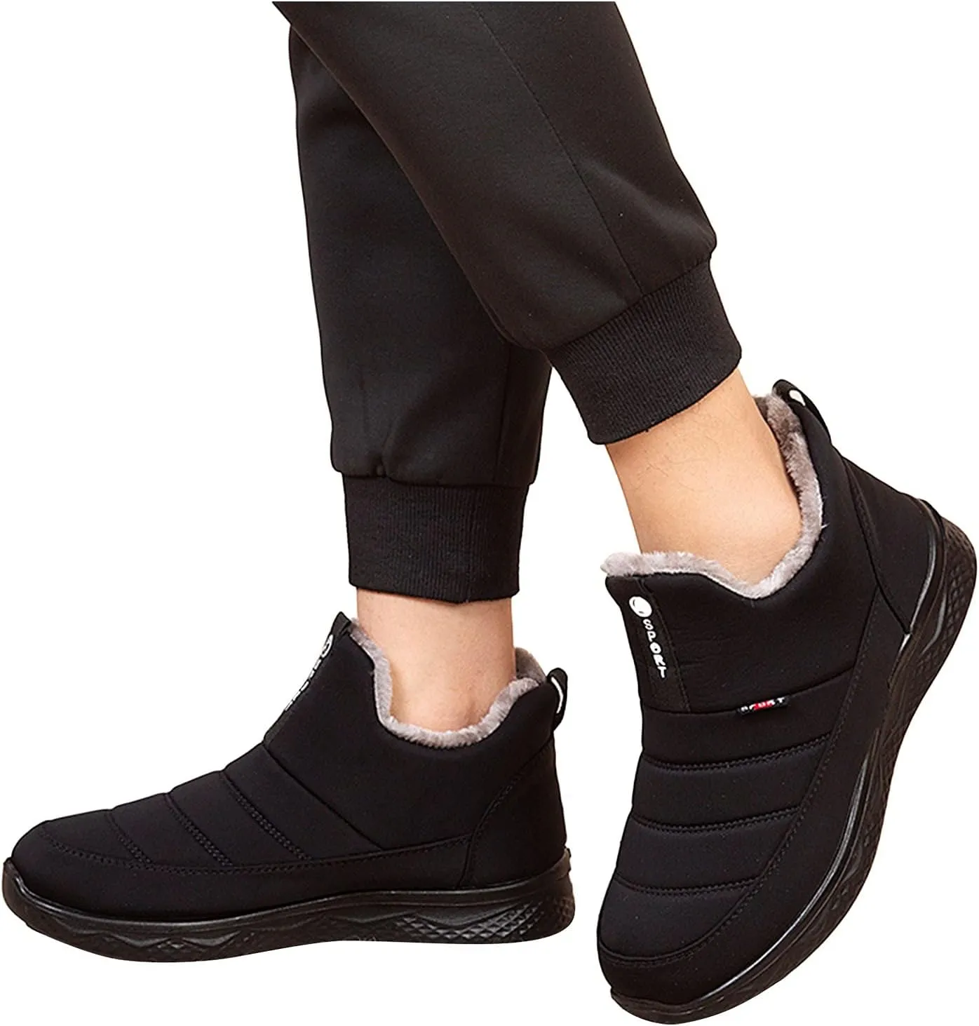 Black Winter Boots for Women Waterproof Womens Winter Snow Boots 2023 Platform Women Winter Snow Boots Padded Woman Waterproof Snow Boots Botas De Invierno Modernas Para Mujer