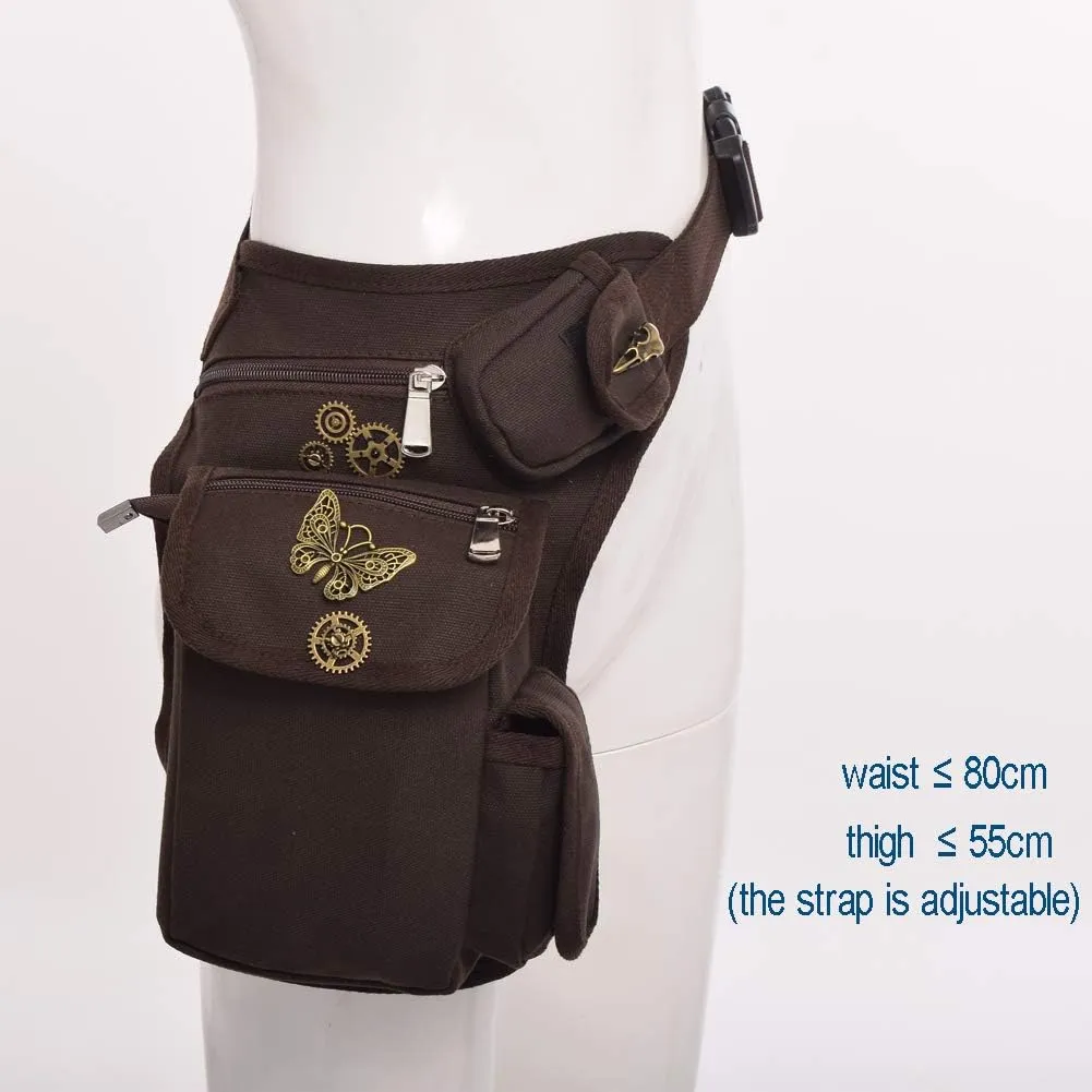 BLESSUME Steampunk Fannypack Cotton Waistbag Travel Practical Belt
