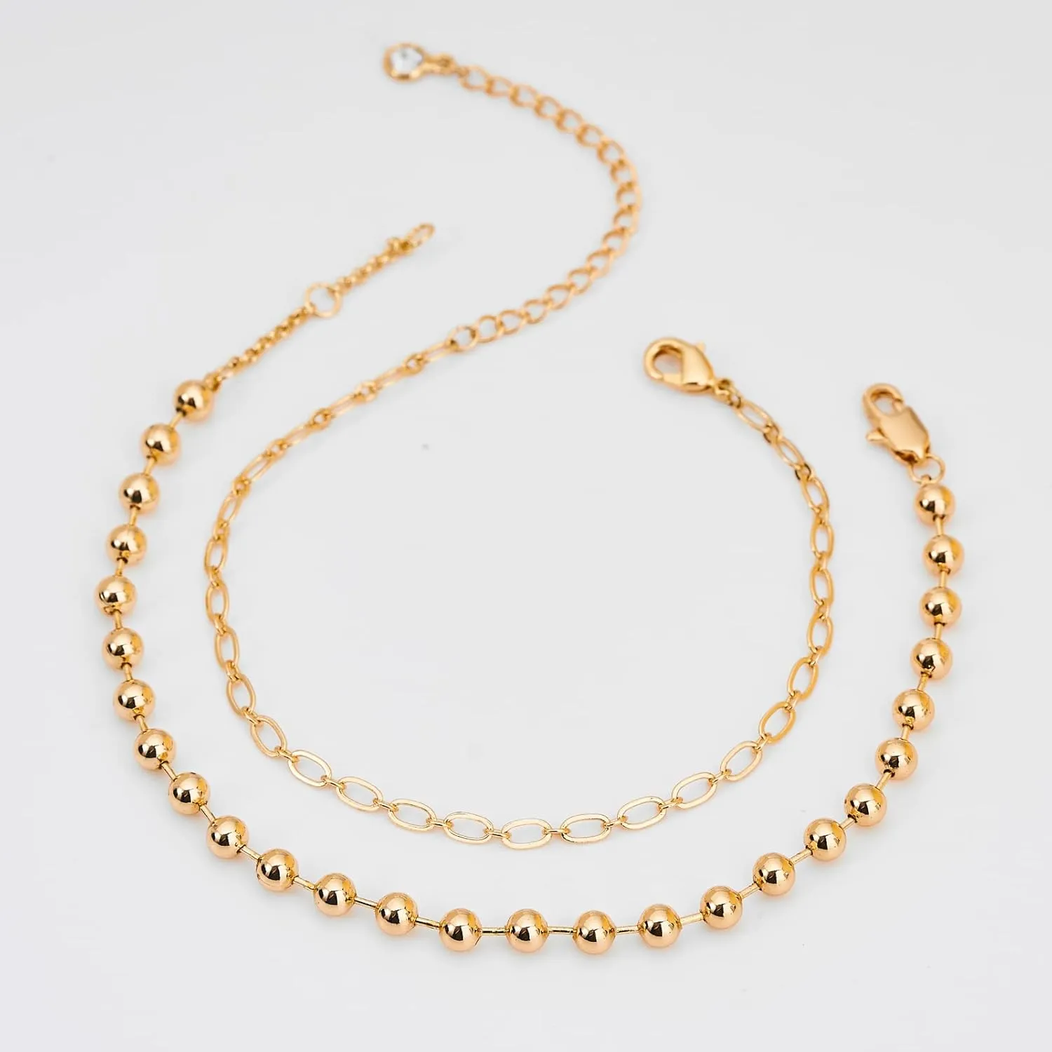 Bracelet for Women Gold Layered Set 14K Gold Filled Stackable Bracelets Trendy Figaro Satellite Chain Cuban Link Minimalist Dainty Bracelet Tennis Bracelet Jewelry